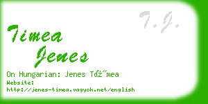 timea jenes business card